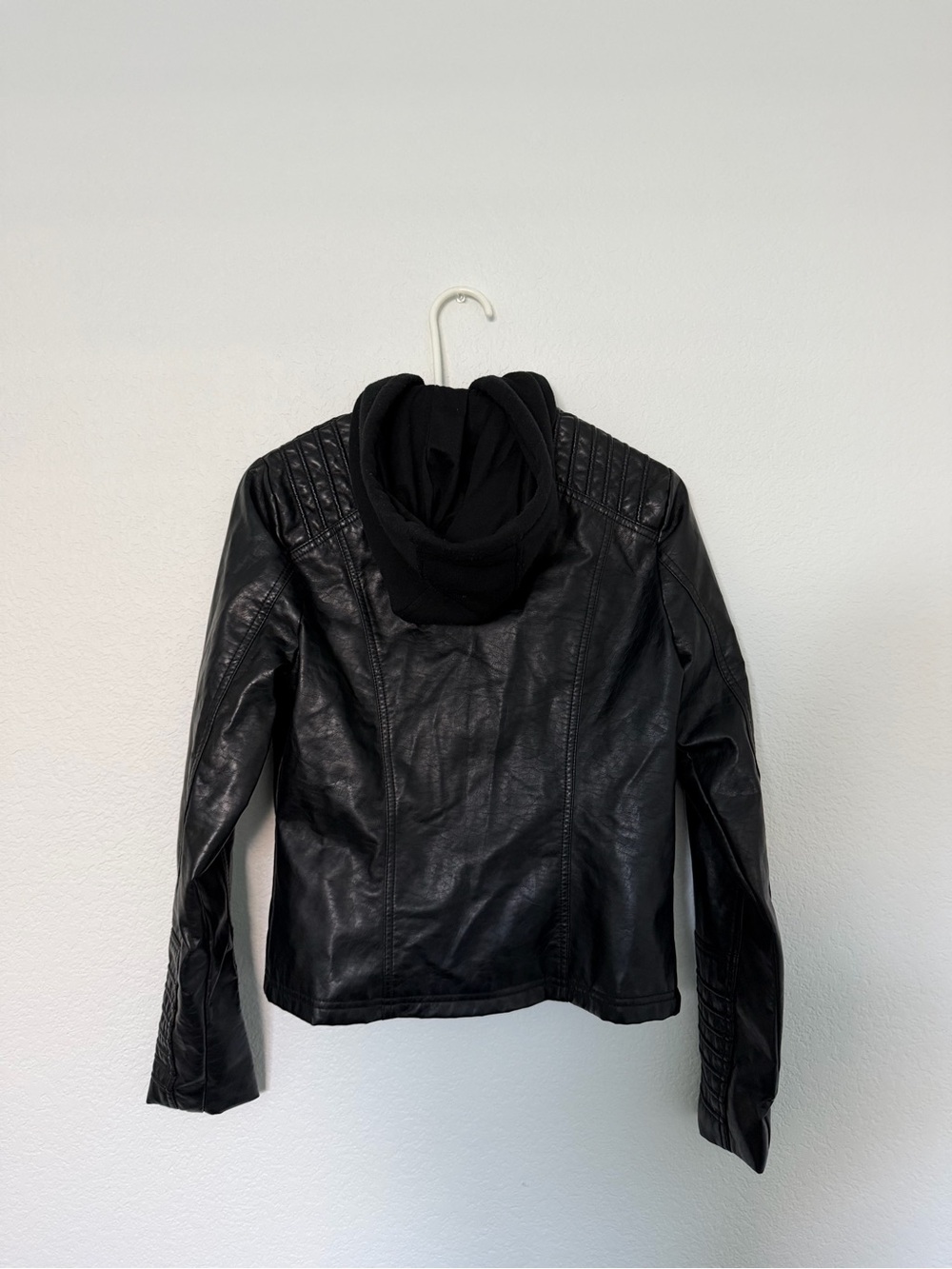 faux leather hooded jacket - Picture 4 of 4